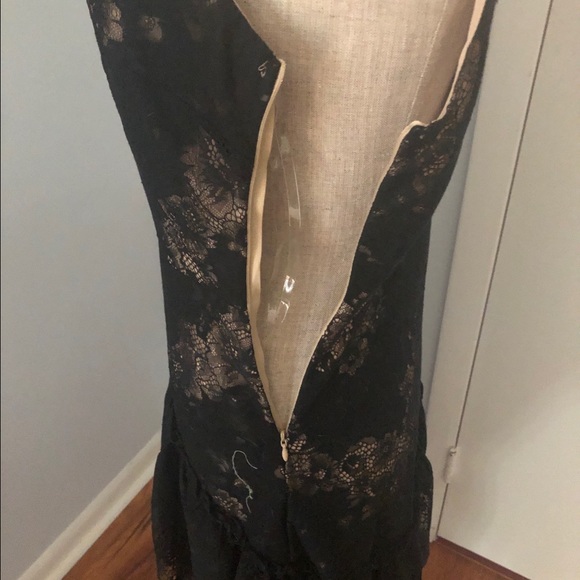 Listicle Layered Black Dress in Black and Cream - Picture 9 of 10